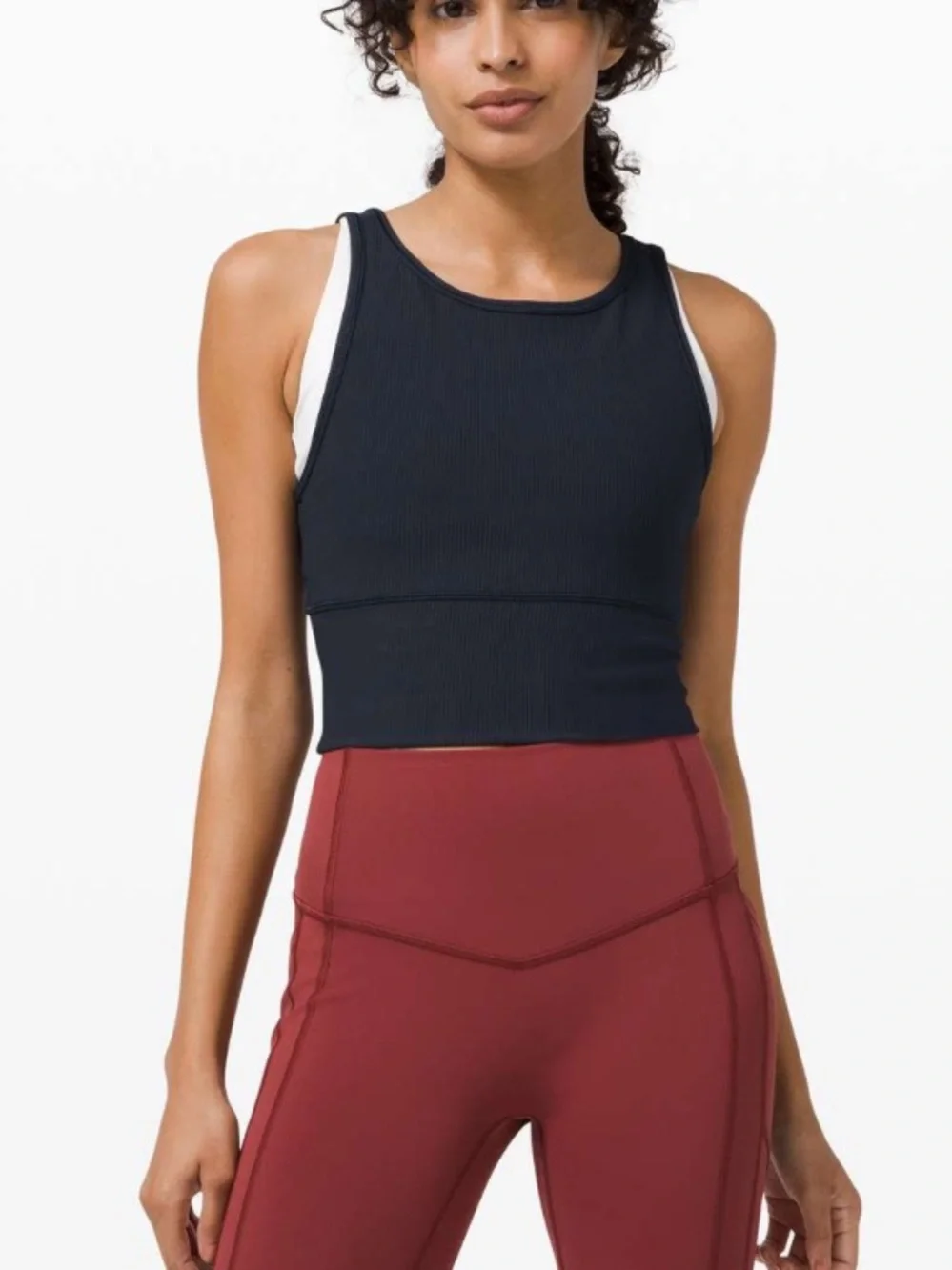 Lululemon Power Pivot Rib Tank, true navy color, size 6